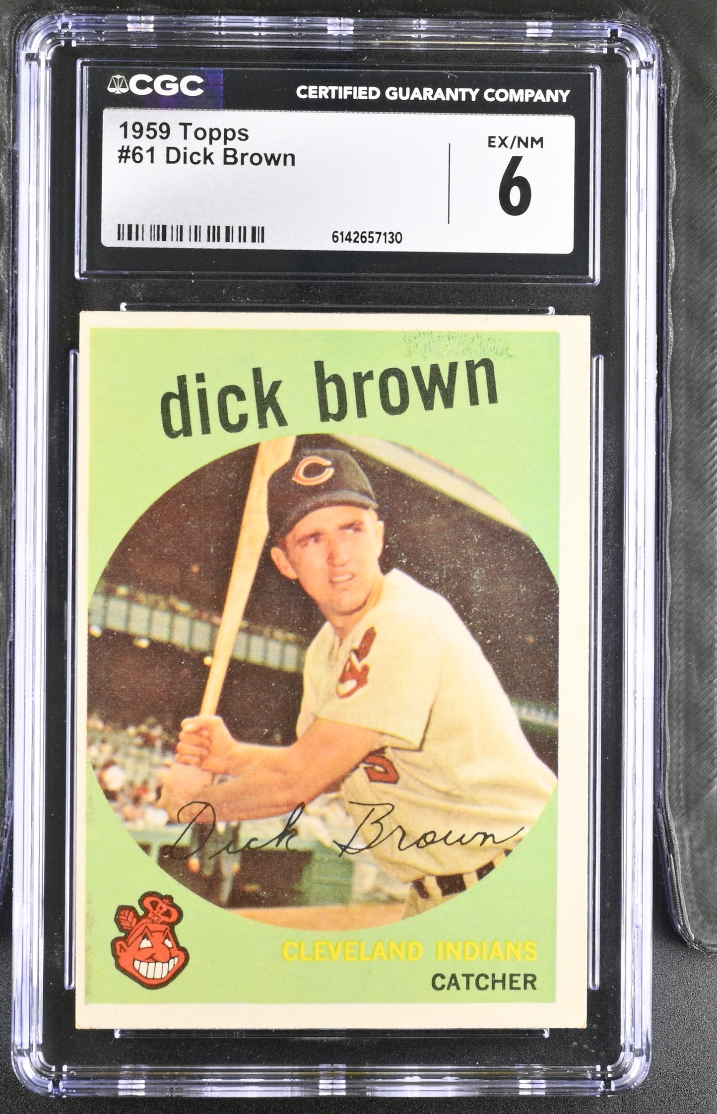 1959 Topps #61 Dick Brown CGC 6 SN 6142657130