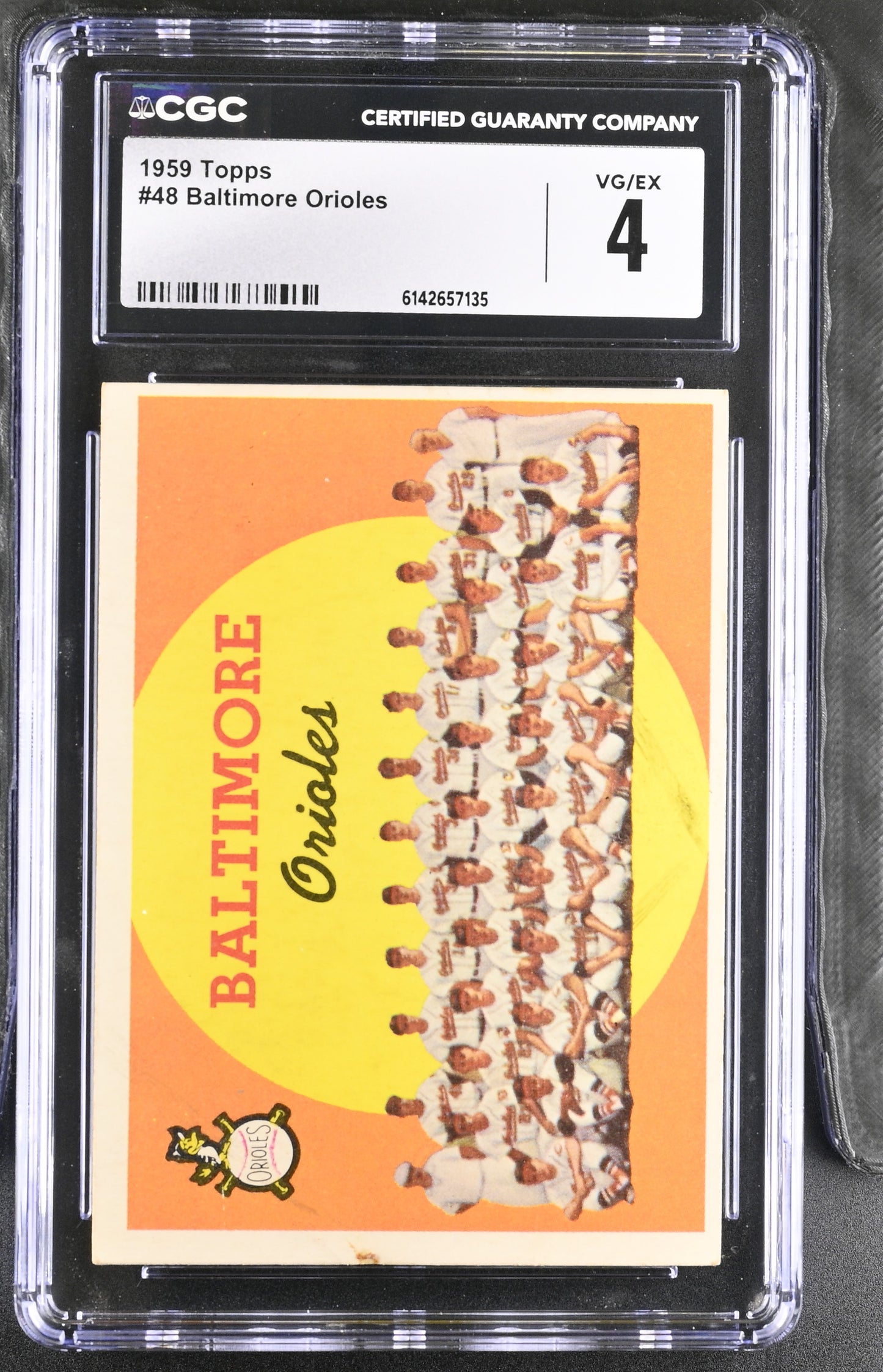 1959 Topps #48 Baltimore Orioles CGC 4 SN 6142657135