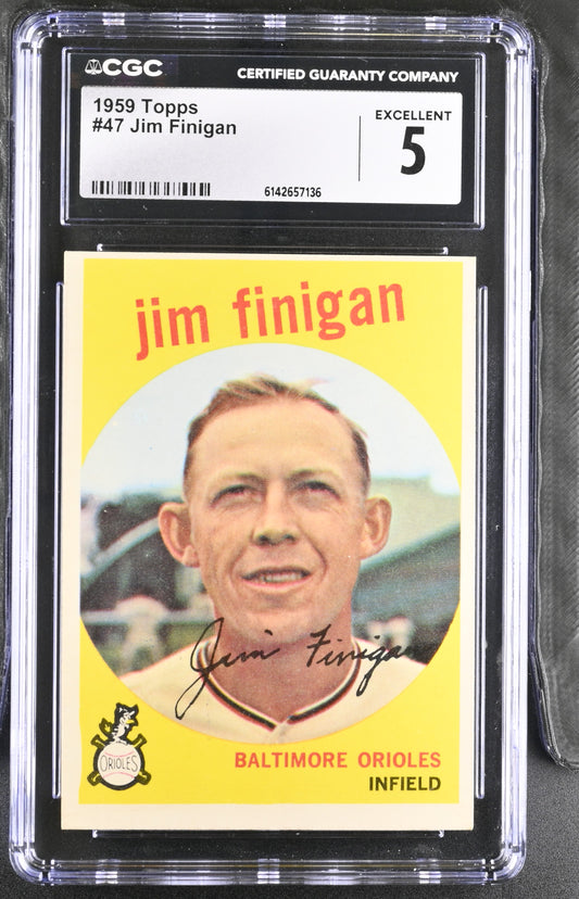 1959 Topps #47 Jim Finigan CGC 5 SN 6142657136