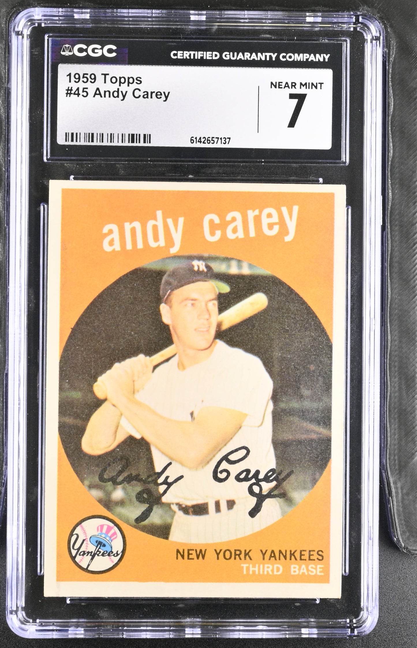 1959 Topps #45 Andy Carey CGC 7 SN 6142657137
