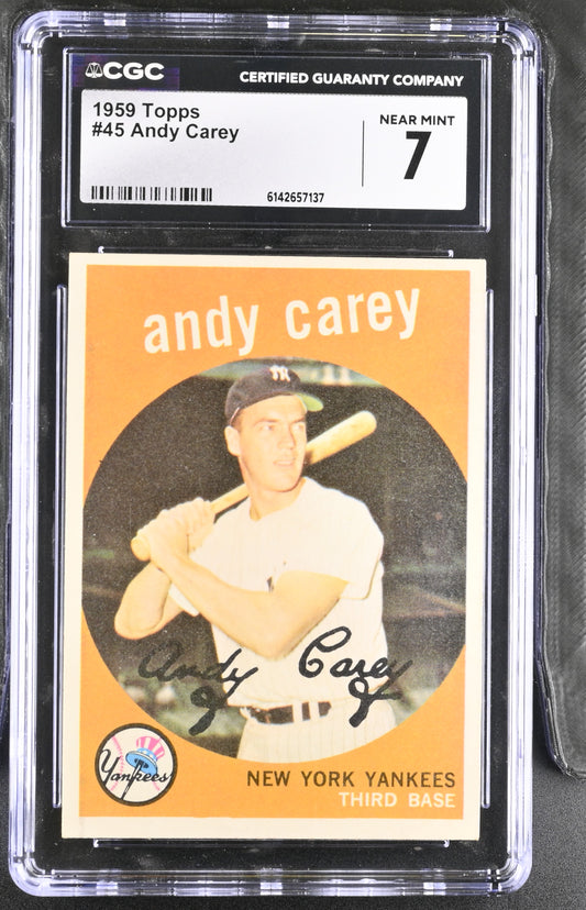 1959 Topps #45 Andy Carey CGC 7 SN 6142657137