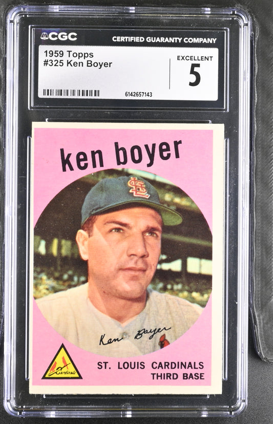 1959 Topps #325 Ken Boyer CGC 5 SN 6142657143