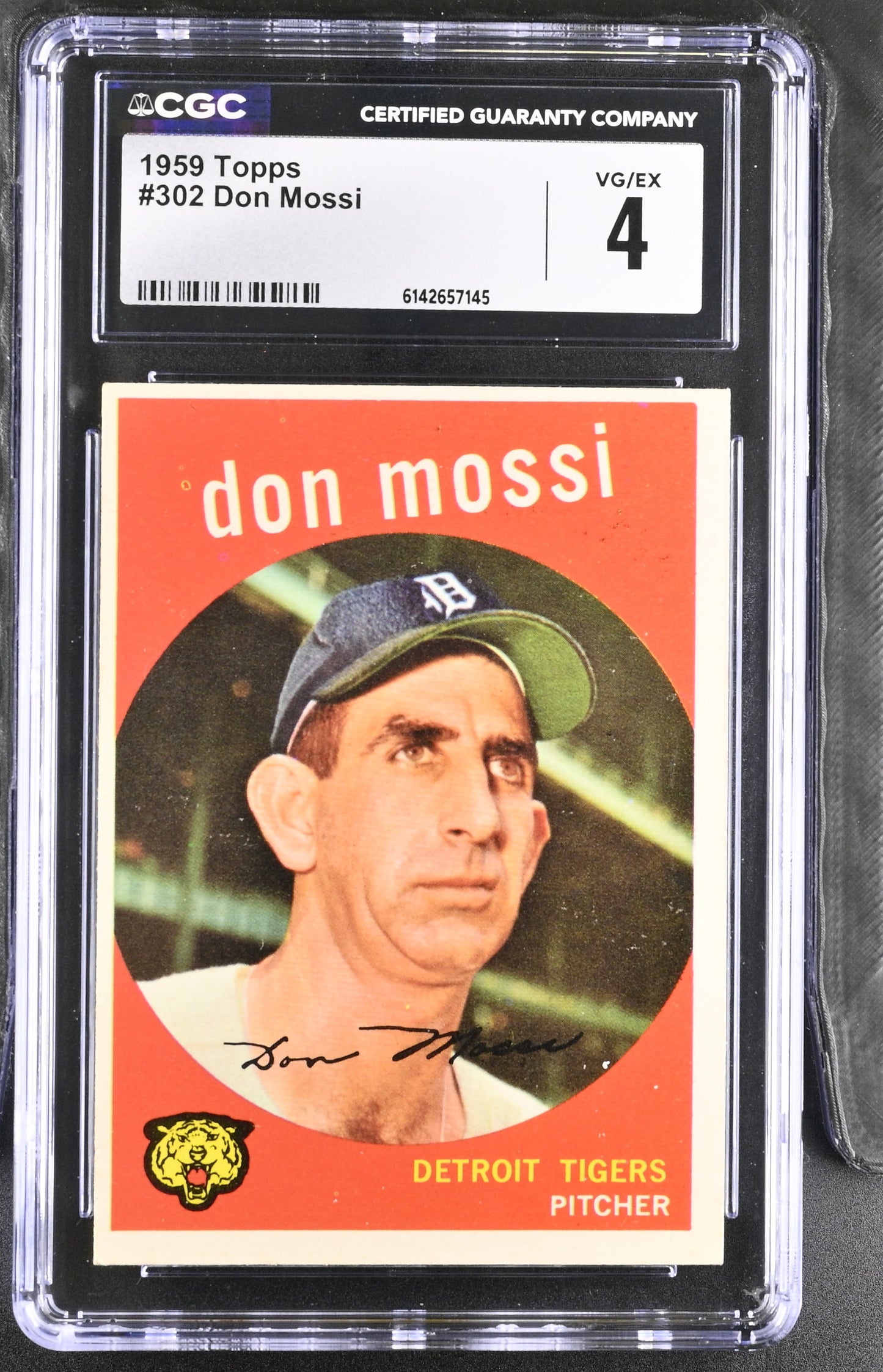 1959 Topps #302 Don Mossi CGC 4 SN 6142657145