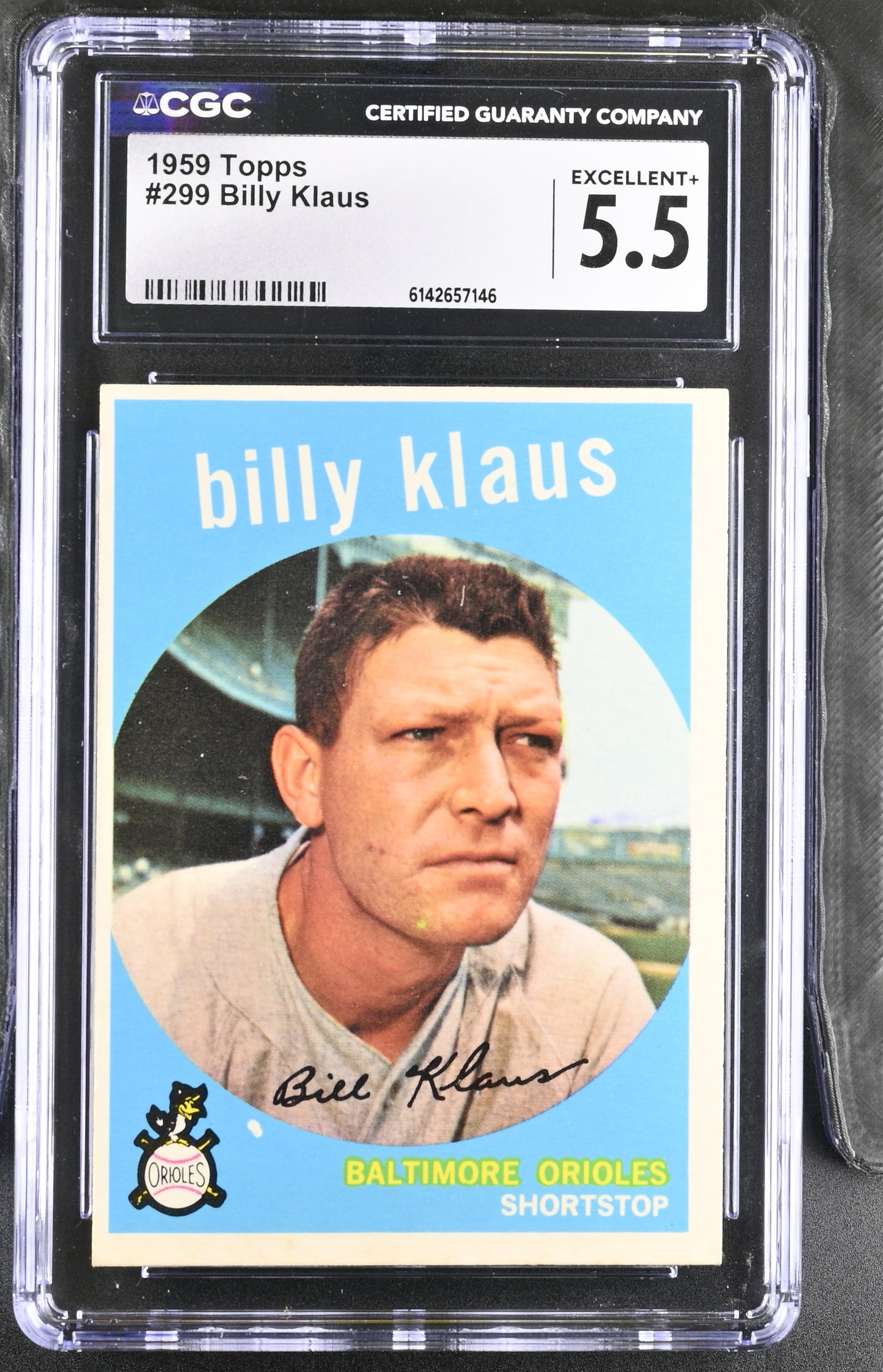 1959 Topps #299 Billy Klaus CGC 5.5 SN 6142657146
