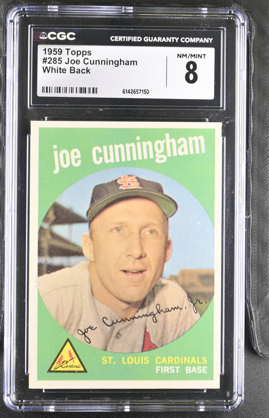 1959 Topps #285 Joe Cunningham CGC 8 SN 6142657150