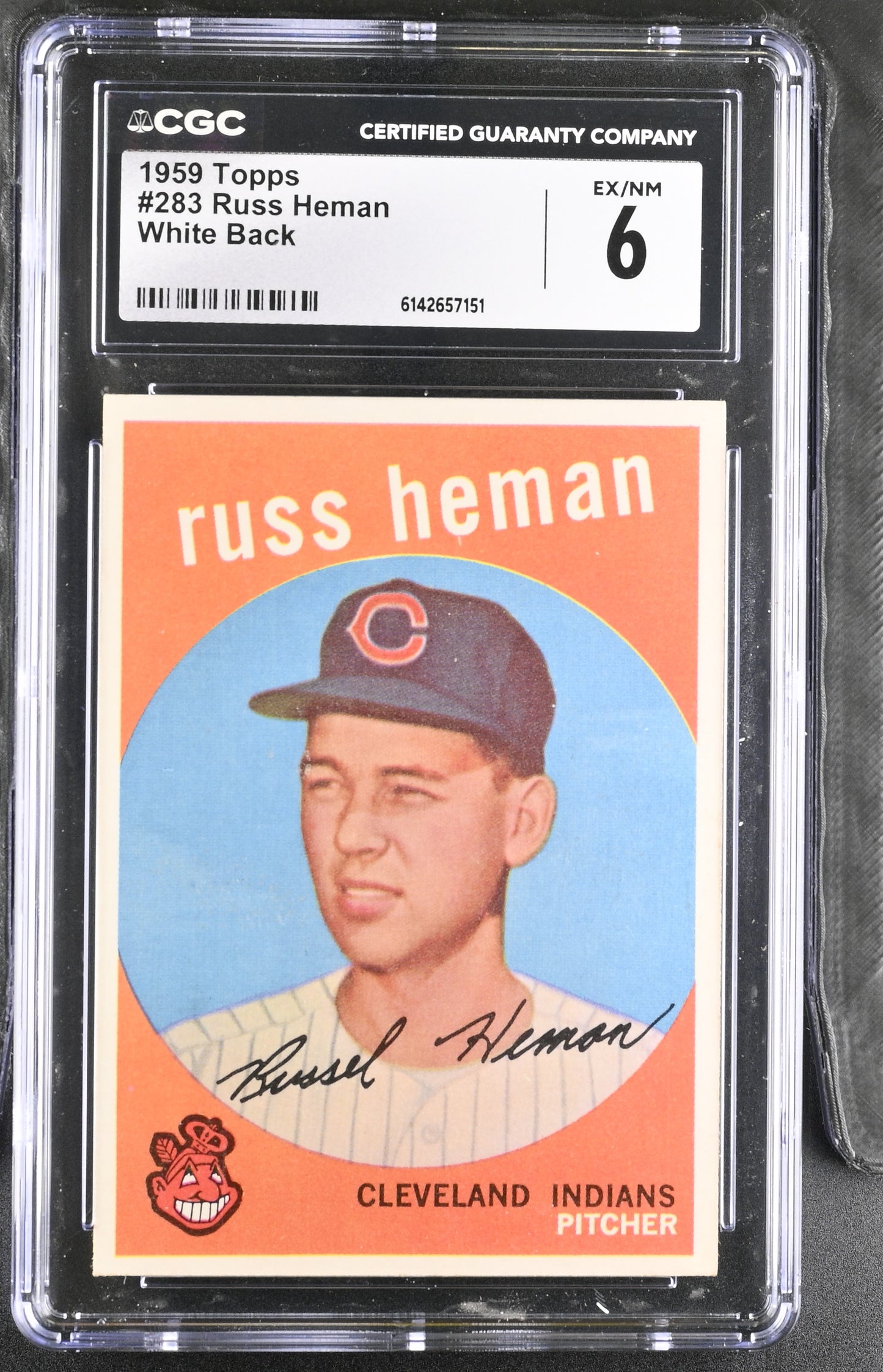 1959 Topps #283 Russ Heman CGC 6 SN 6142657151