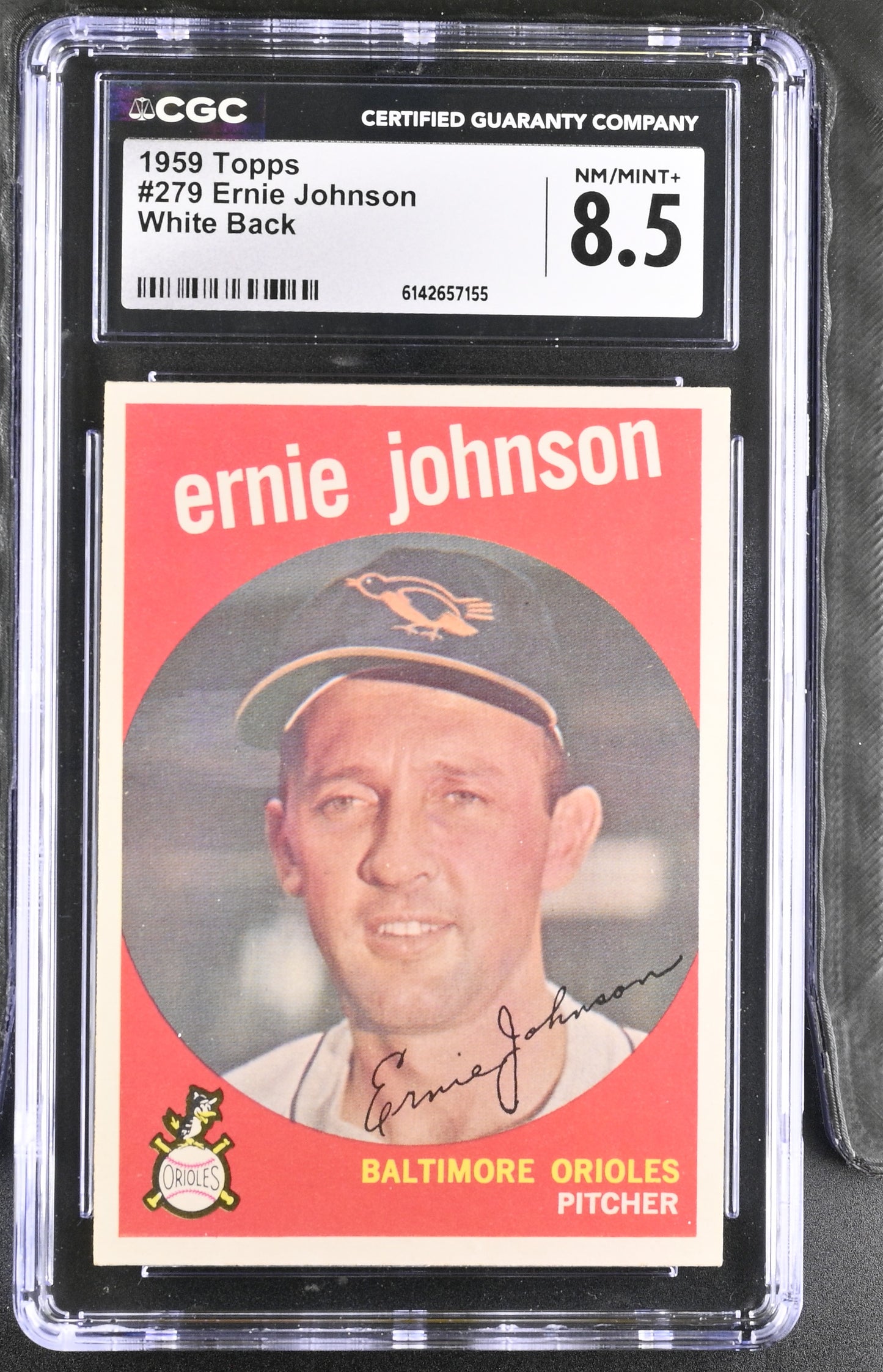 1959 Topps #279 Ernie Johnson CGC 8.5 SN 6142657155