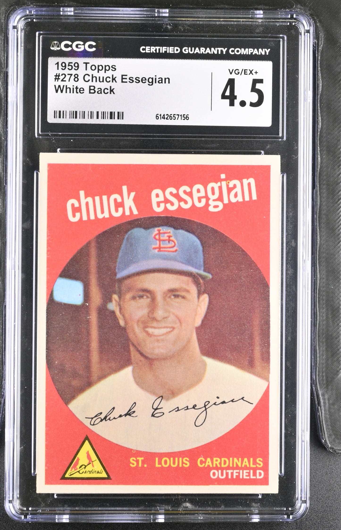 1959 Topps #278 Chuck Essegian CGC 4.5 SN 6142657156