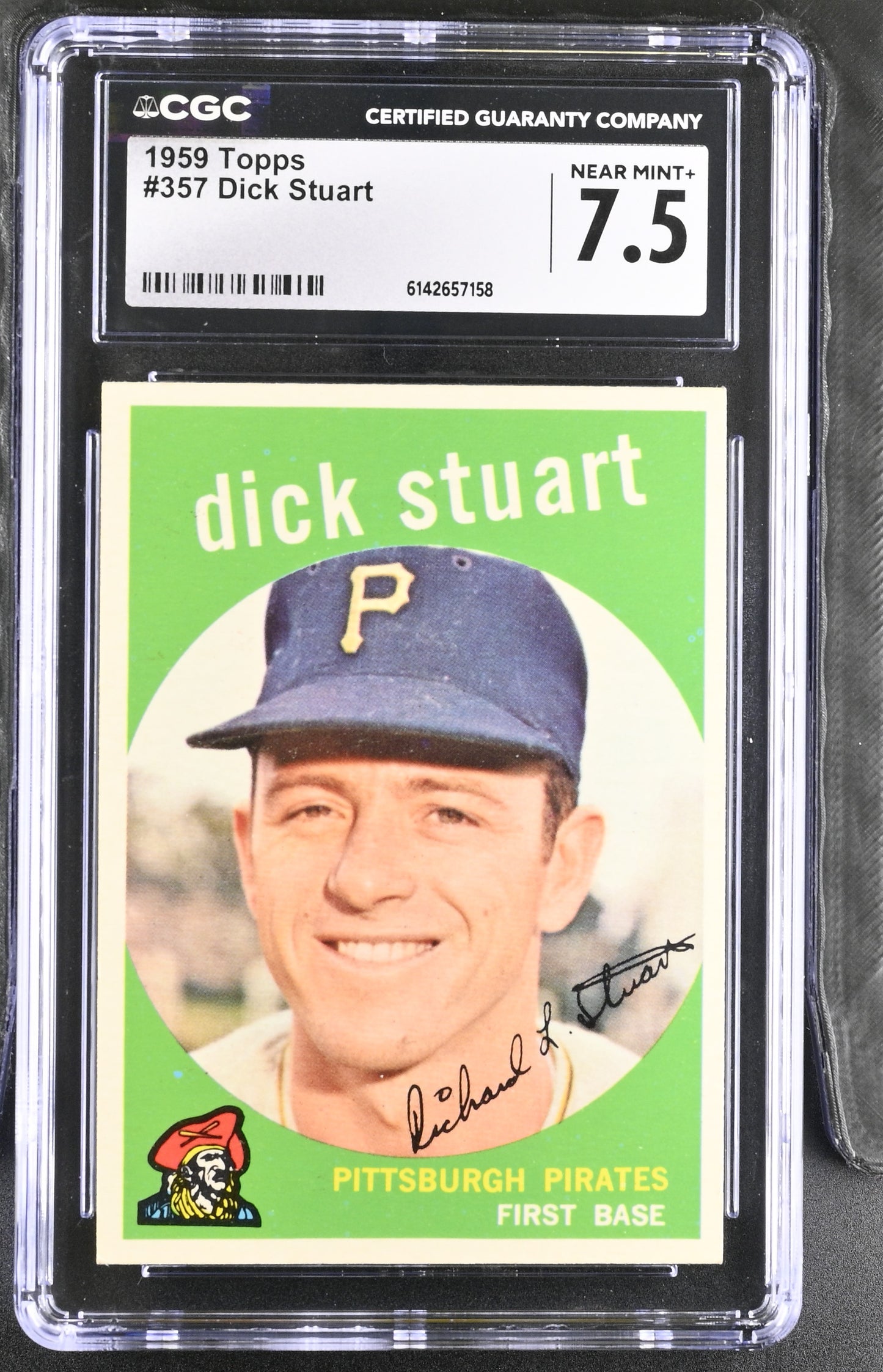 1959 Topps #357 Dick Stuart CGC 7.5 SN 6142657158