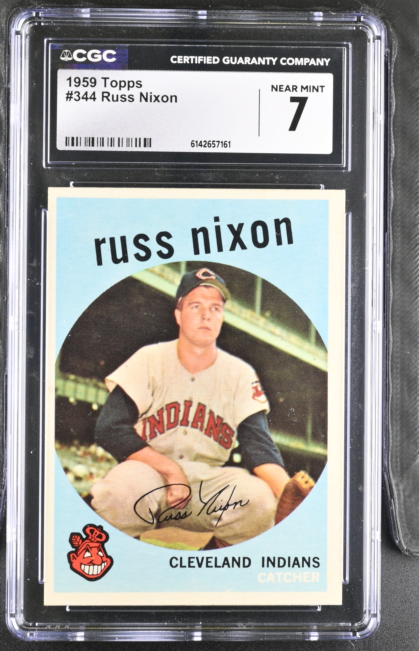 1959 Topps #344 Russ Nixon CGC 7 SN 6142657161