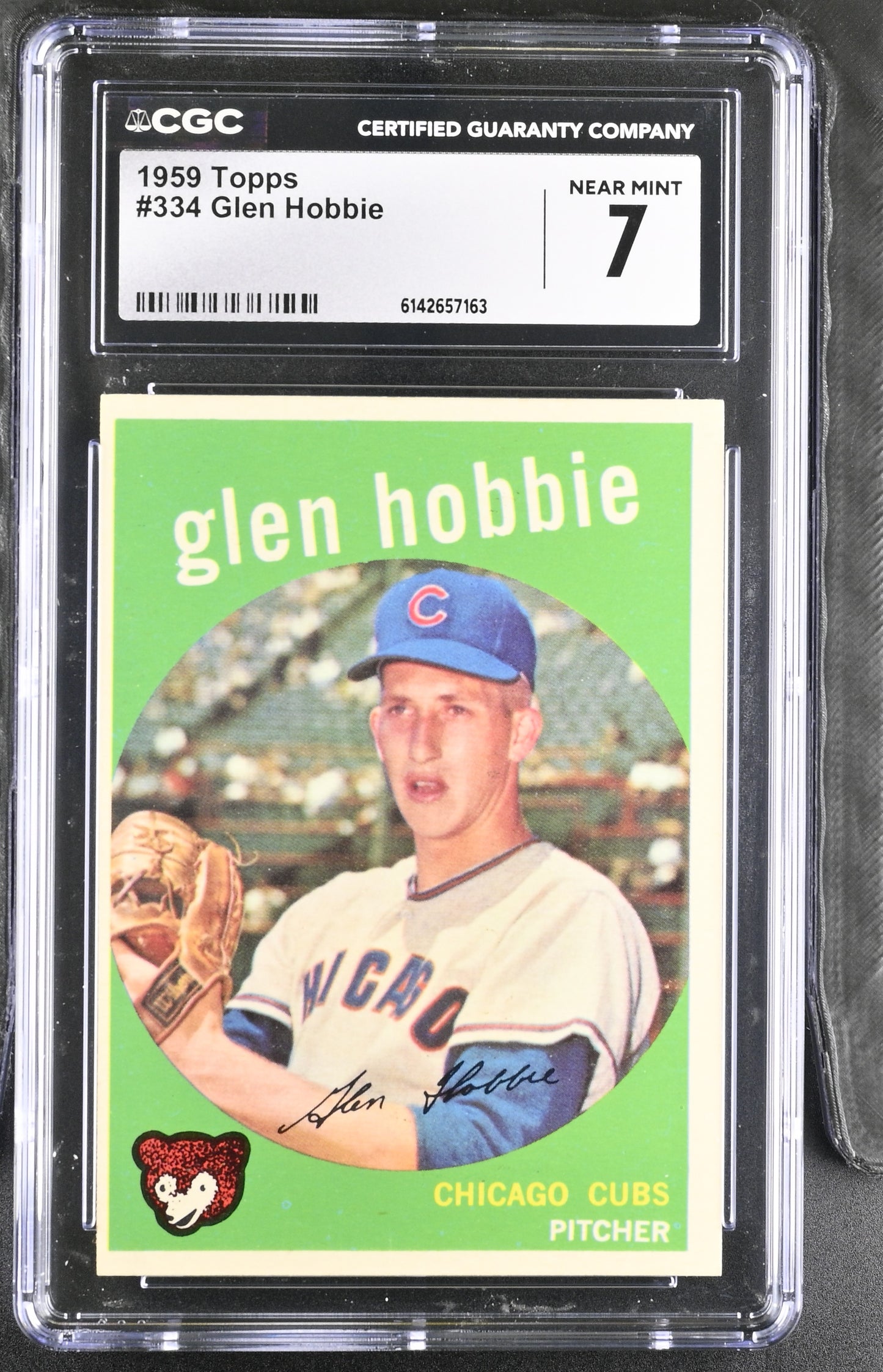 1959 Topps #334 Glen Hobbie CGC 7 SN 6142657163