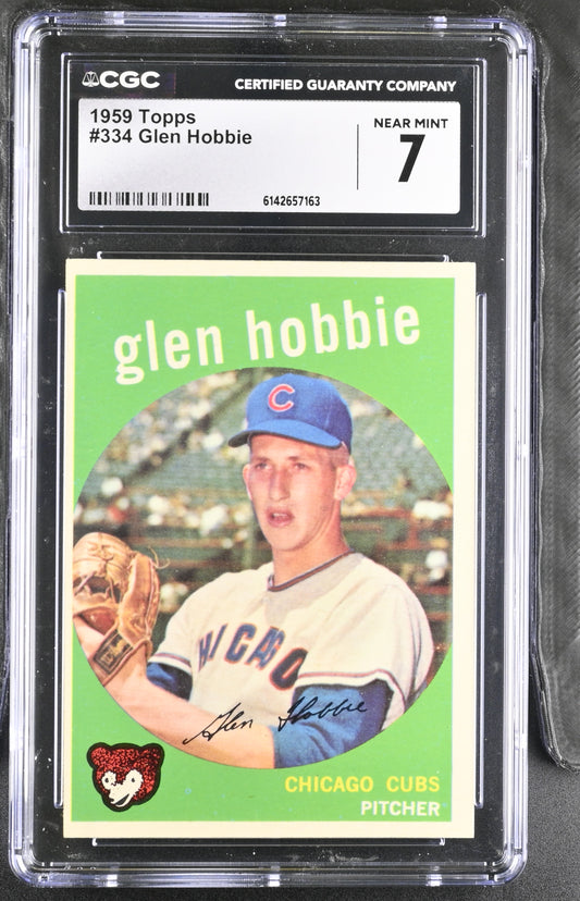 1959 Topps #334 Glen Hobbie CGC 7 SN 6142657163