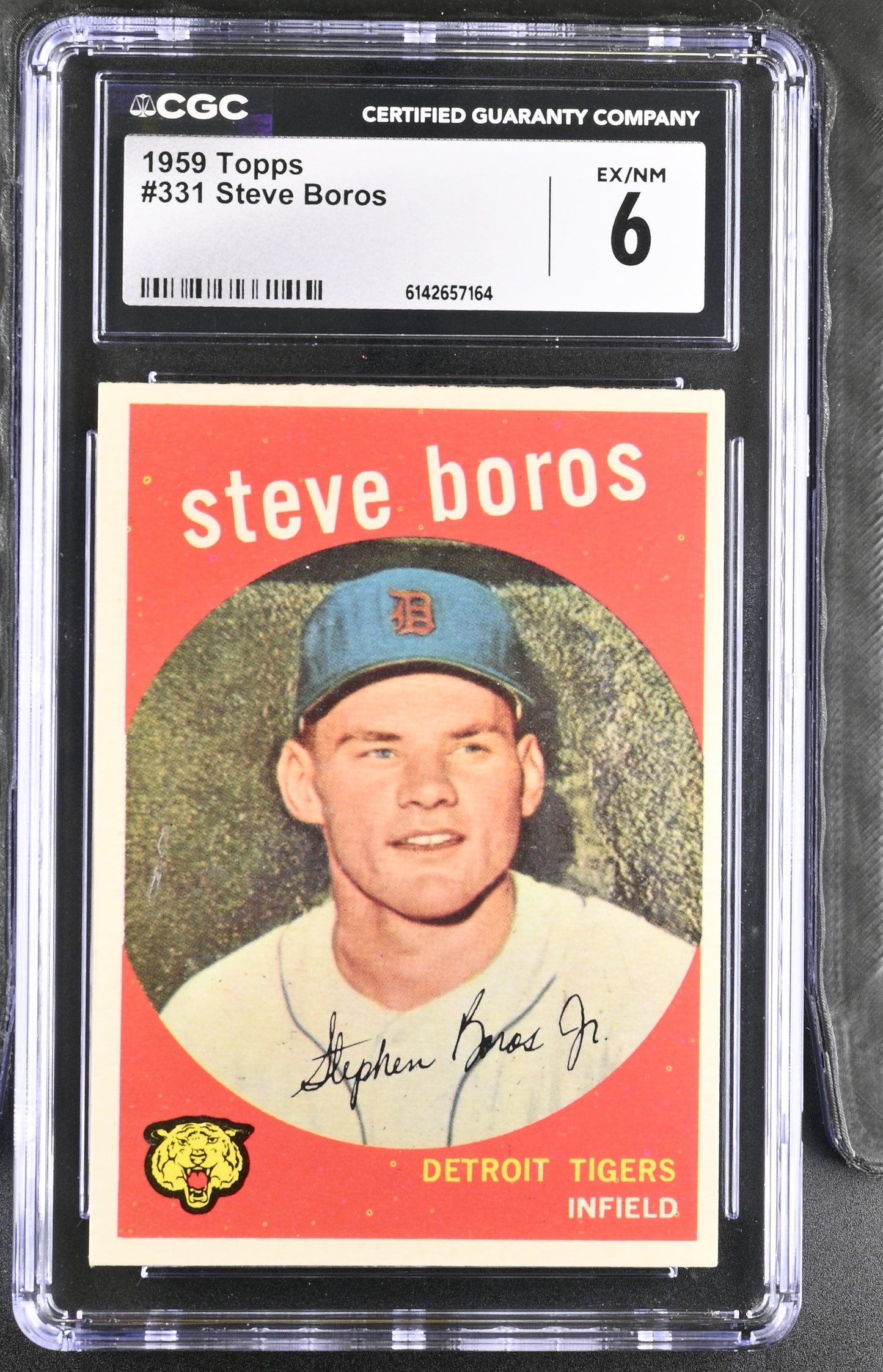 1959 Topps #331 Steve Boros CGC 6 SN 6142657164