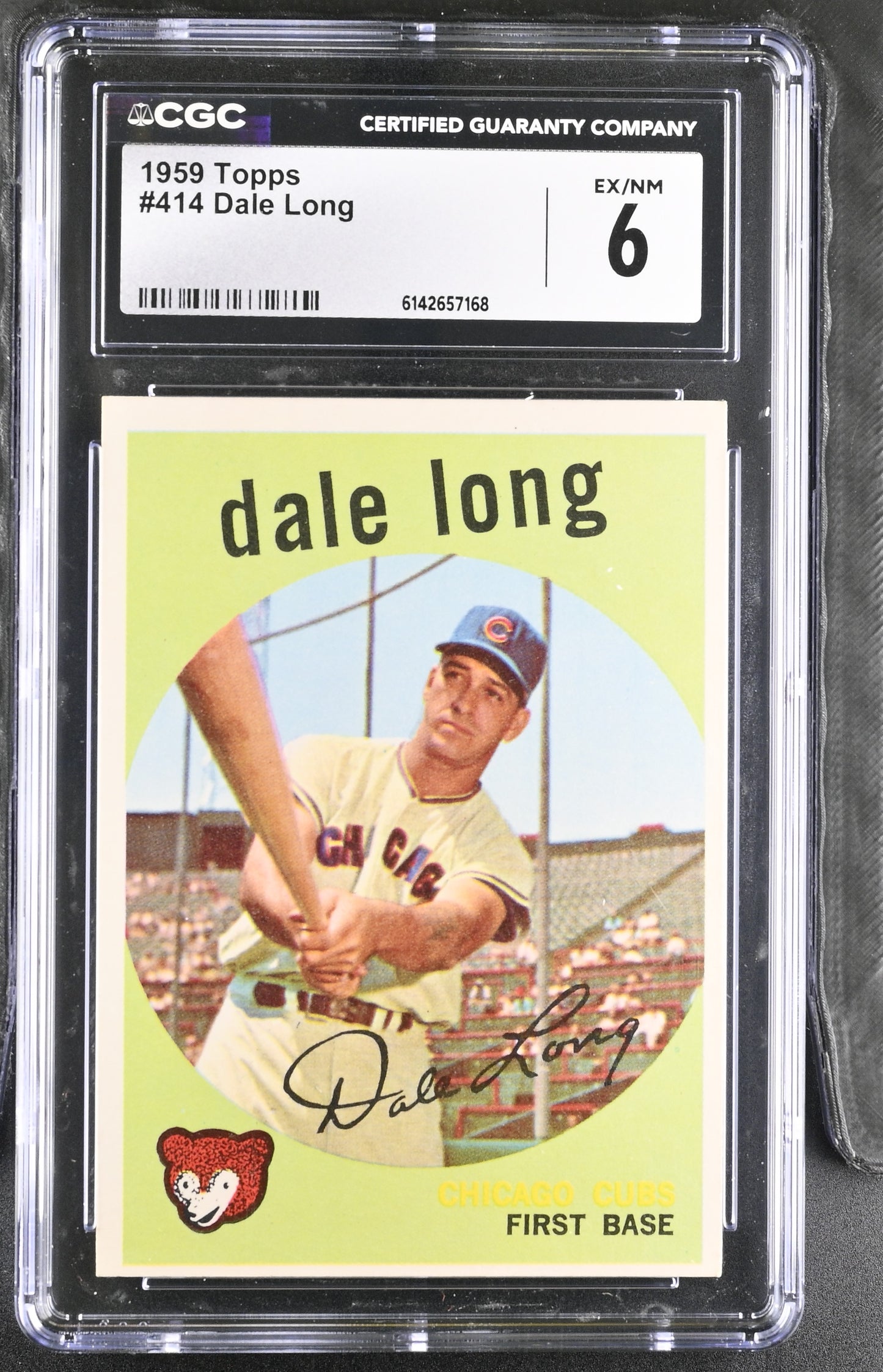 1959 Topps #414 Dale Long CGC 6 SN 6142657168