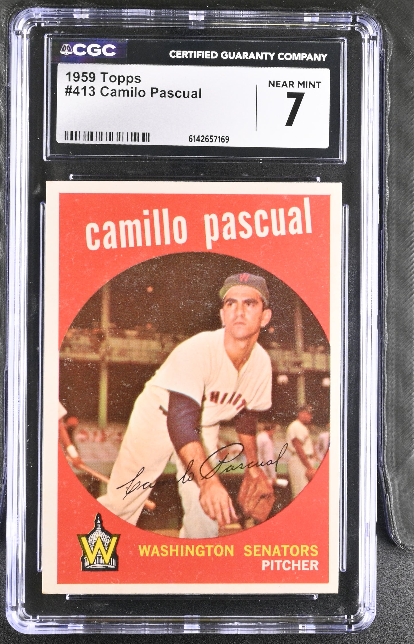 1959 Topps #413 Camilo Pascual CGC 7 SN 6142657169