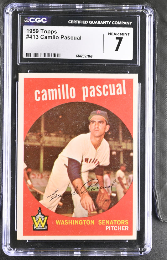 1959 Topps #413 Camilo Pascual CGC 7 SN 6142657169