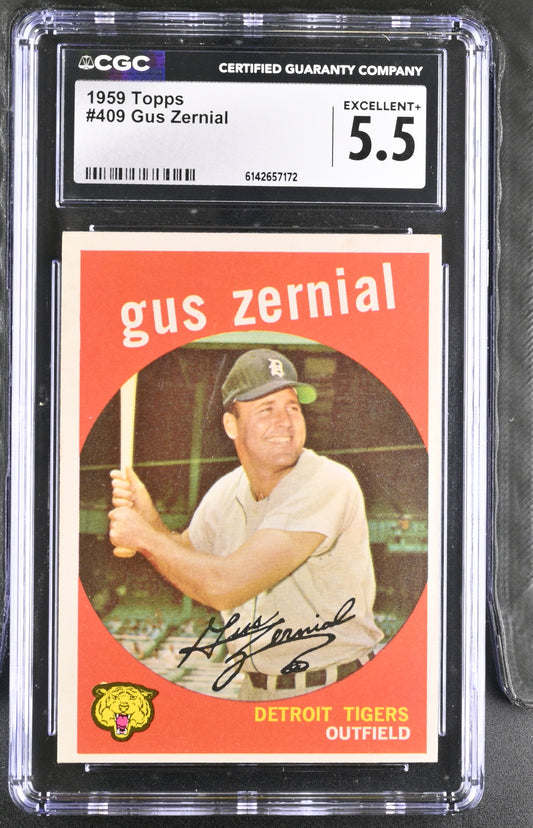 1959 Topps #409 Gus Zernial CGC 5.5 SN 6142657172