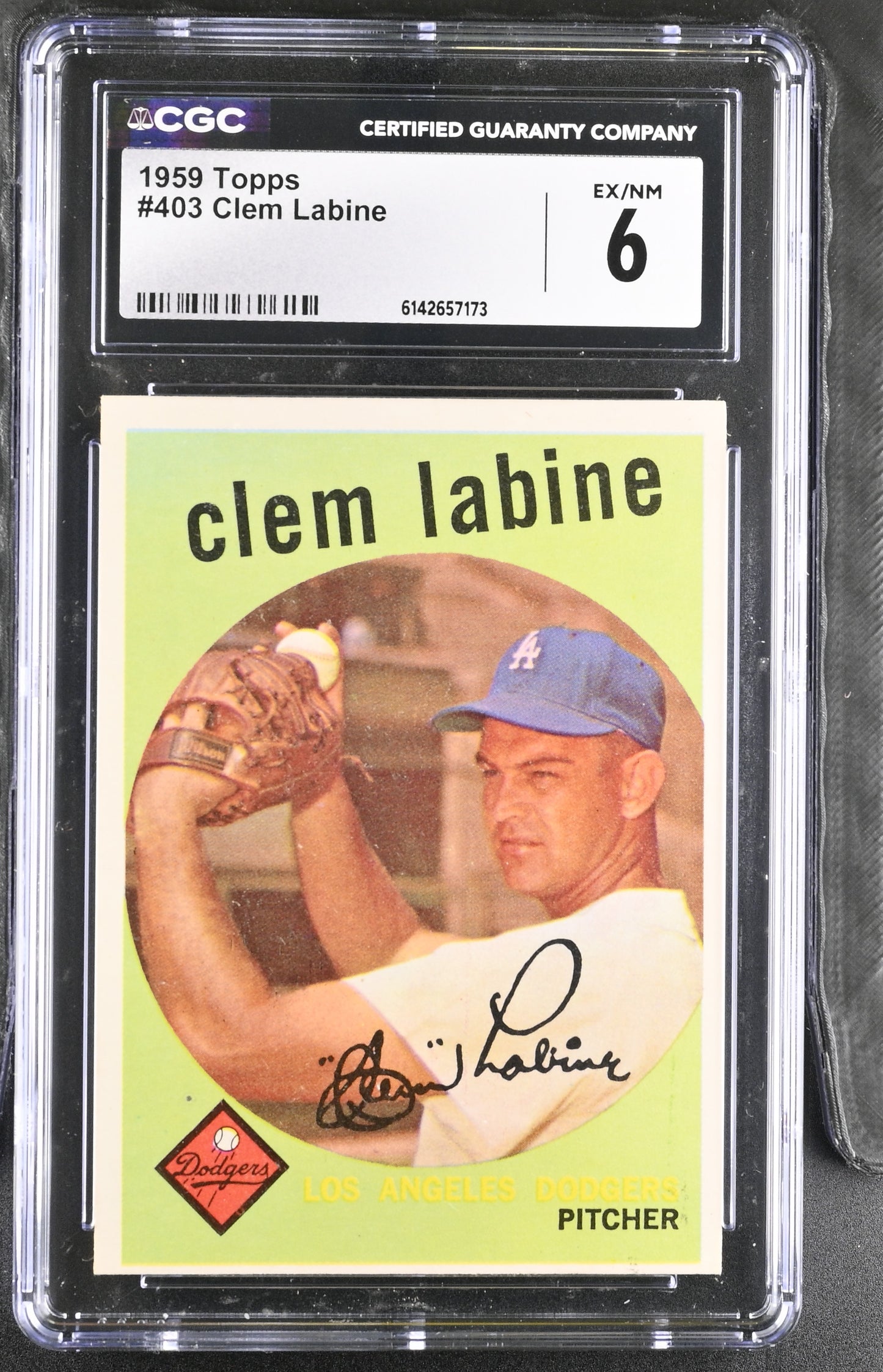1959 Topps #403 Clem Labine CGC 6 SN 6142657173