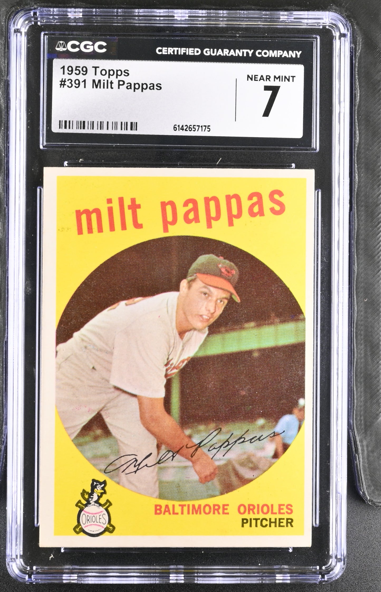 1959 Topps #391 Milt Pappas CGC 7 SN 6142657175