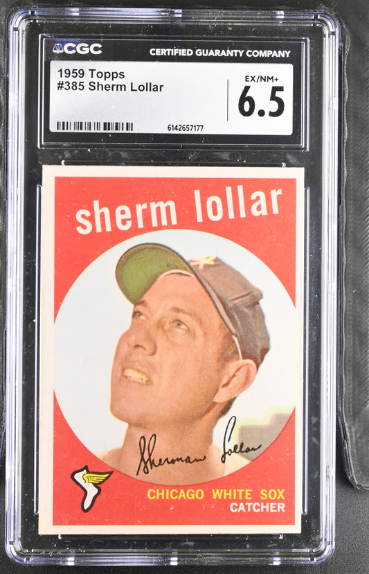 1959 Topps #385 Sherm Lollar CGC 6.5 SN 6142657177