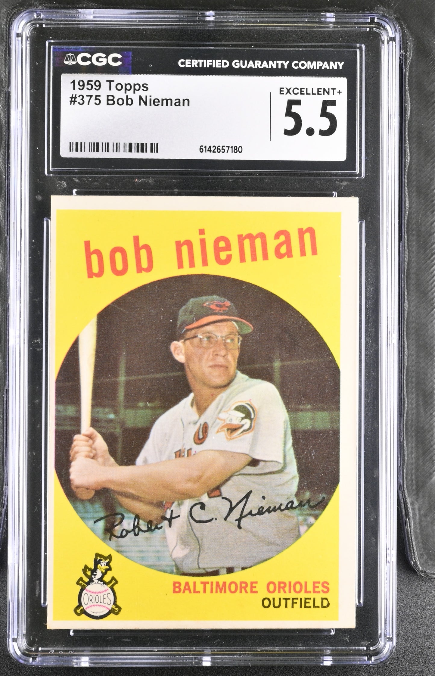 1959 Topps #375 Bob Nieman CGC 5.5 SN 6142657180