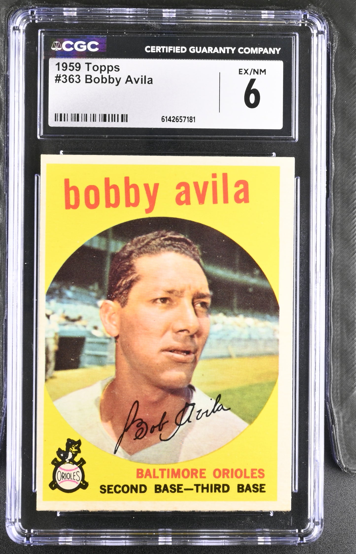 1959 Topps #363 Bobby Avila CGC 6 SN 6142657181