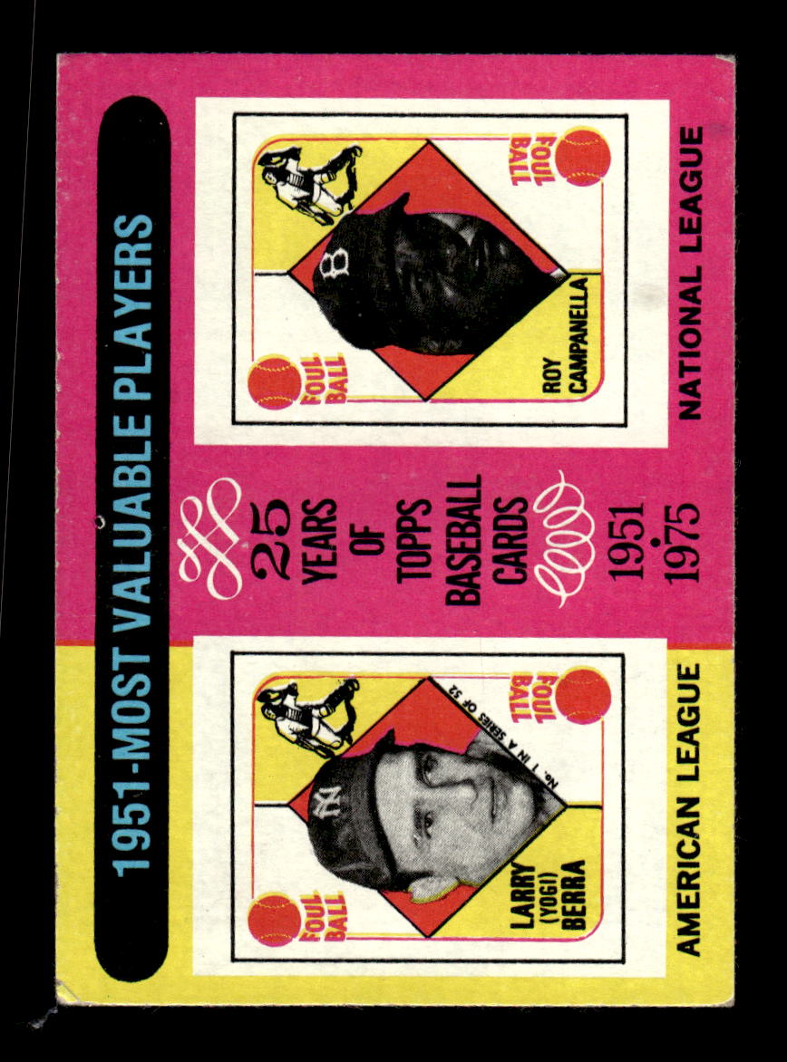 1975 Topps #189 1951 MVPs New York Yankees VGEX CS26016764