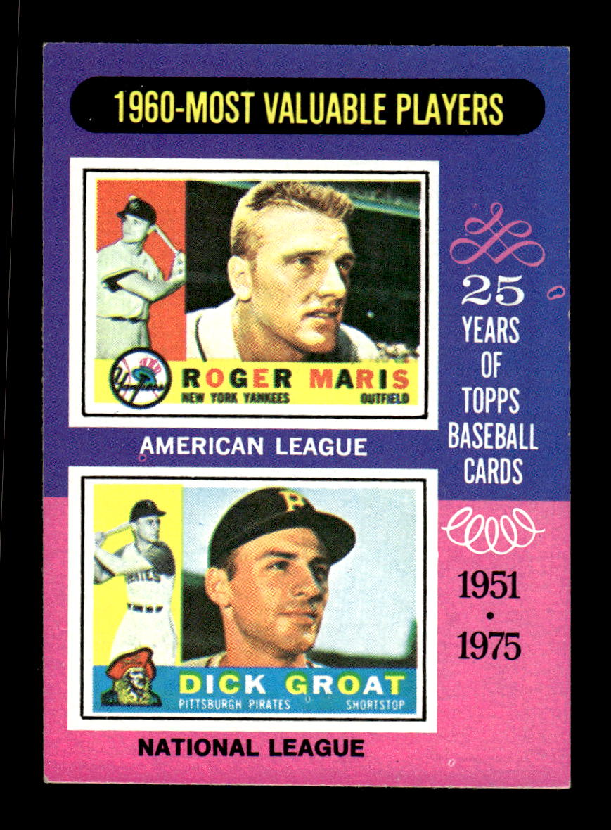 1975 Topps #198 1960 MVPs (Roger Maris / Dick Groat) VGEX CS26016768