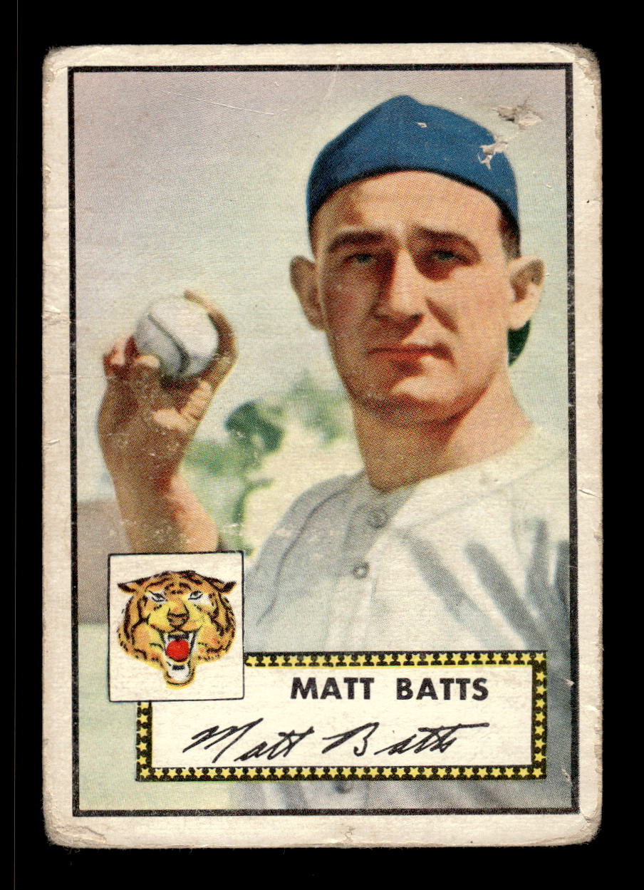1952 Topps #230 Matt Batts Detroit Tigers Poor CS26016835