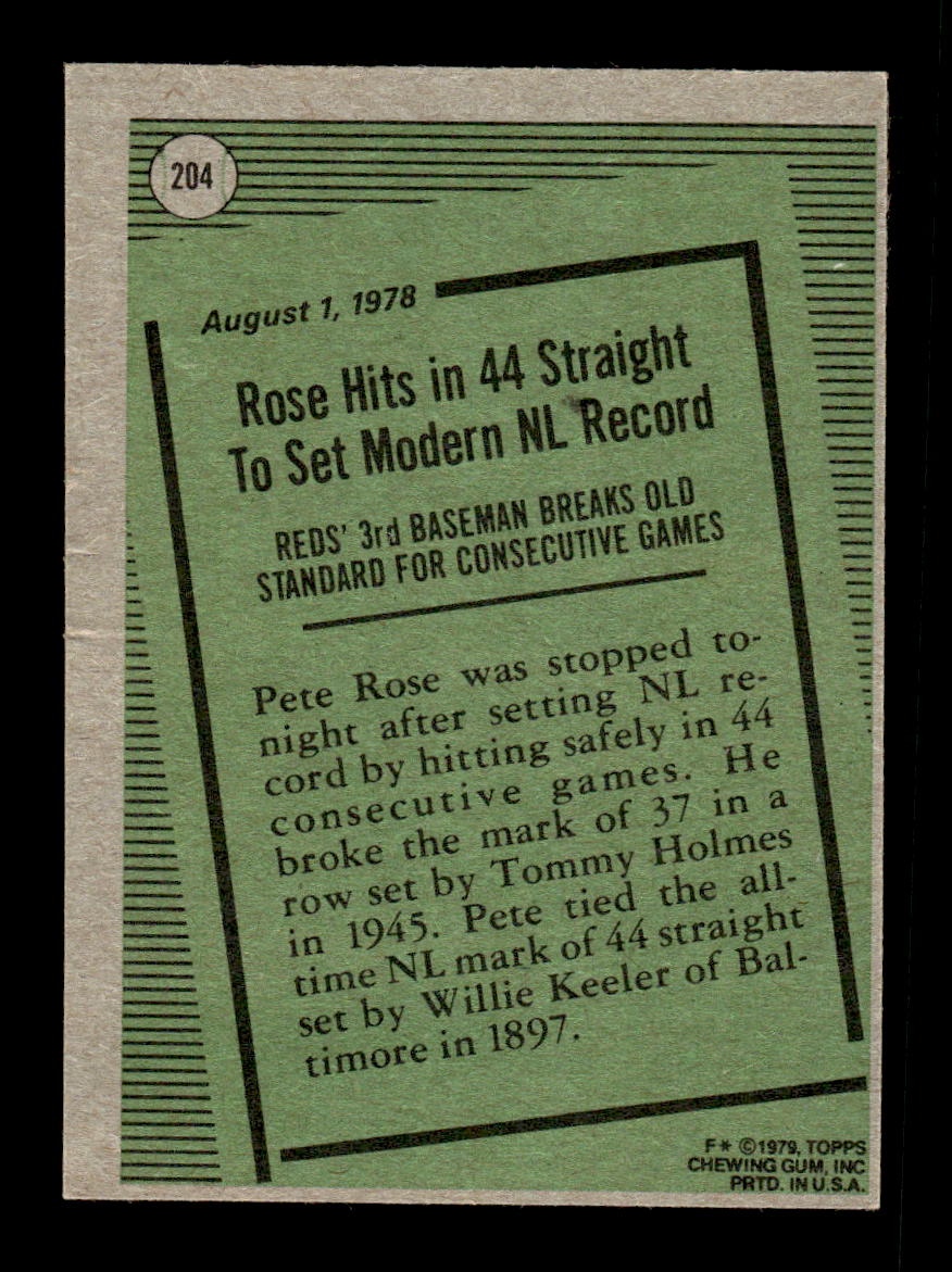1979 Topps #204 Pete Rose Cincinnati Reds Poor CS26016889