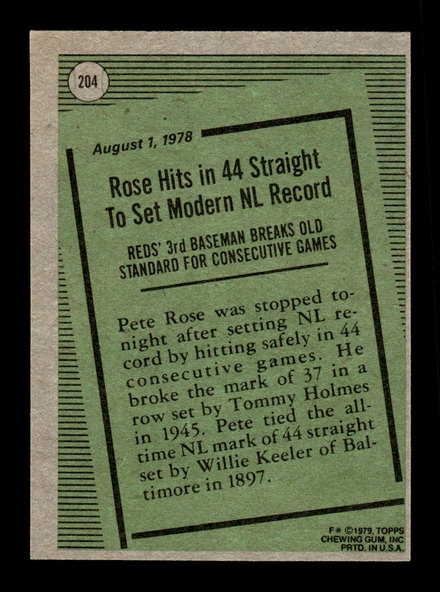 1979 Topps #204 Pete Rose Cincinnati Reds VG CS26016890