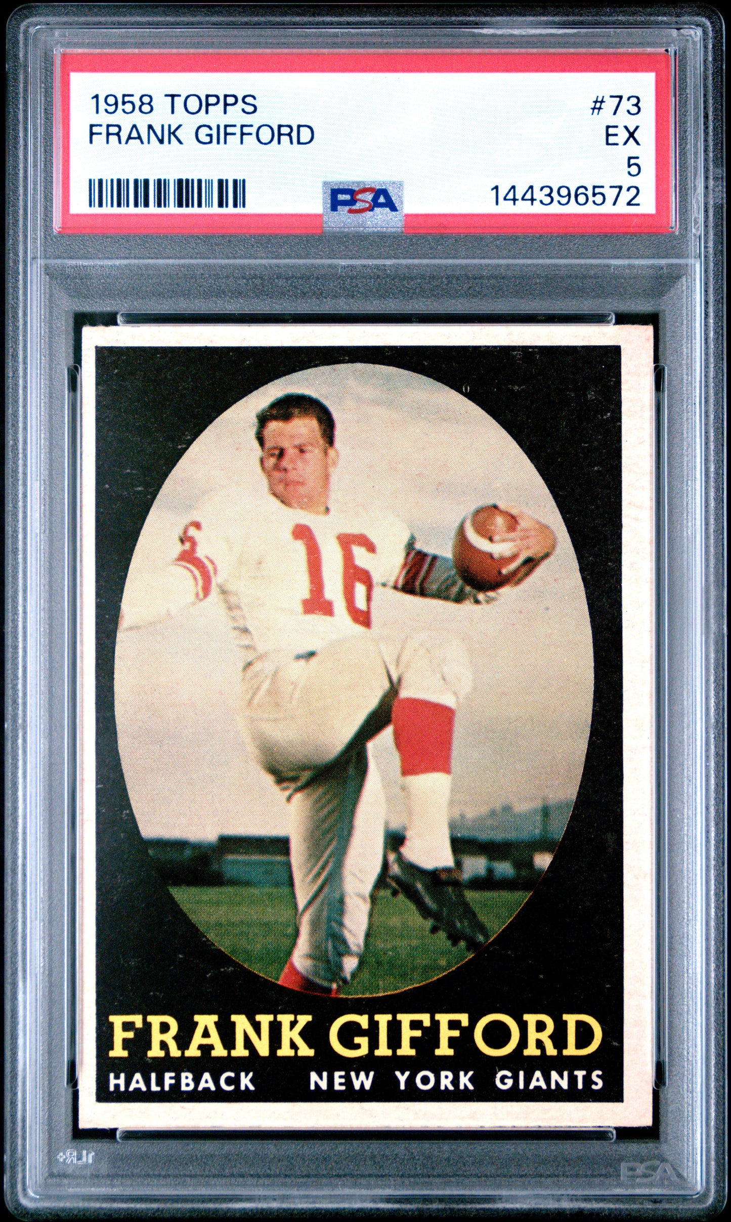 1958 Topps #73 Frank Gifford PSA 5 SN 144396572