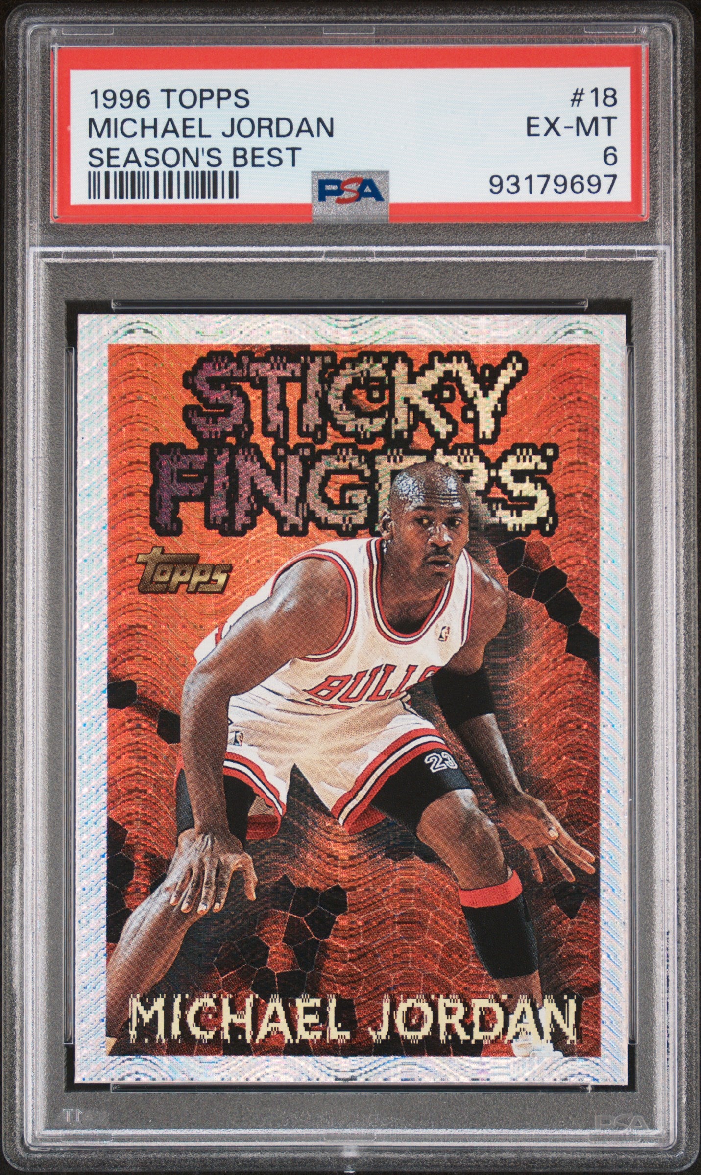 1996 Topps Season'S Best #18 Michael Jordan Season'S Best PSA 6 SN 93179697