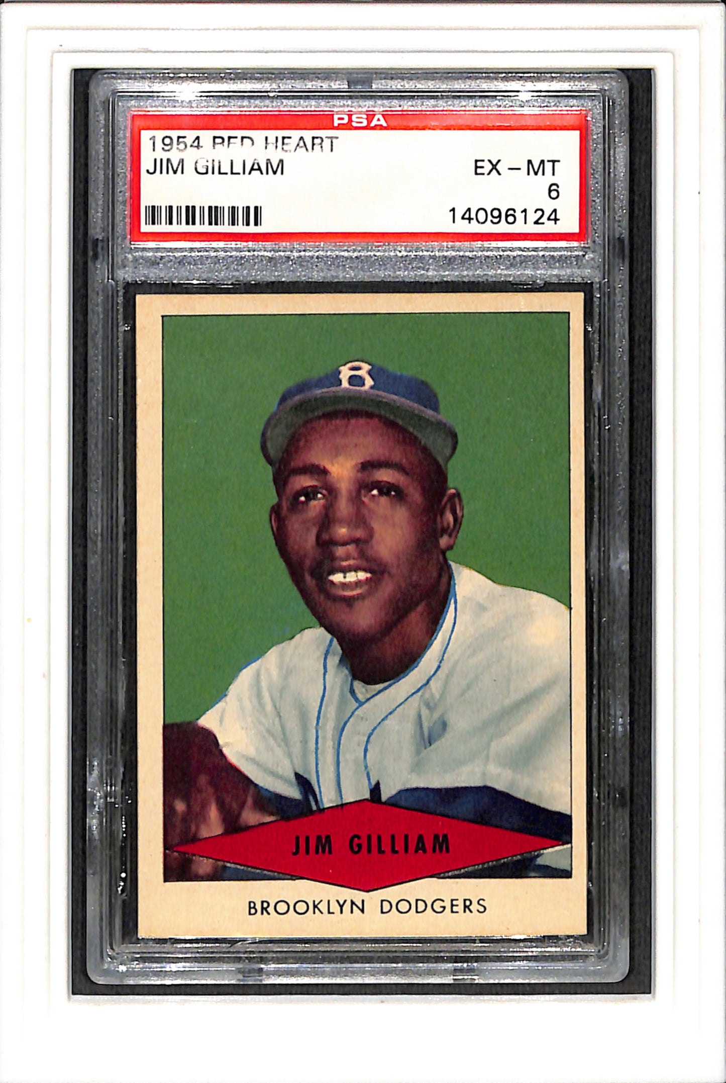 1954 Red Heart # Jim Gilliam PSA 6 SN 14096124
