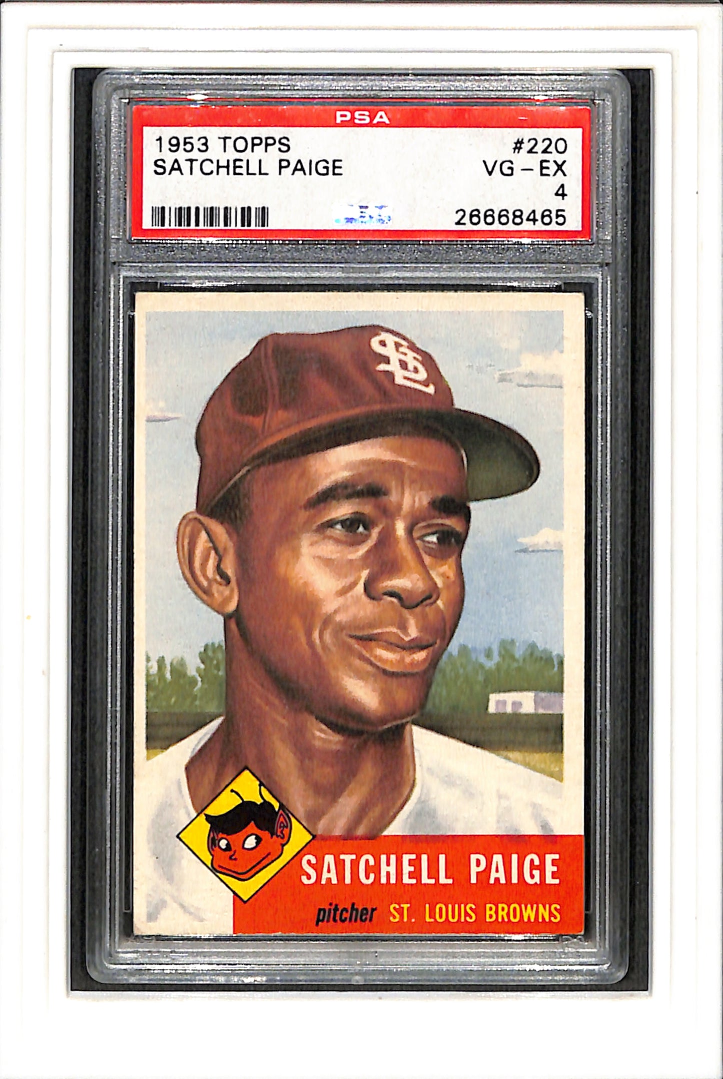1953 Topps #220 Satchell Paige PSA 4 SN 26668465