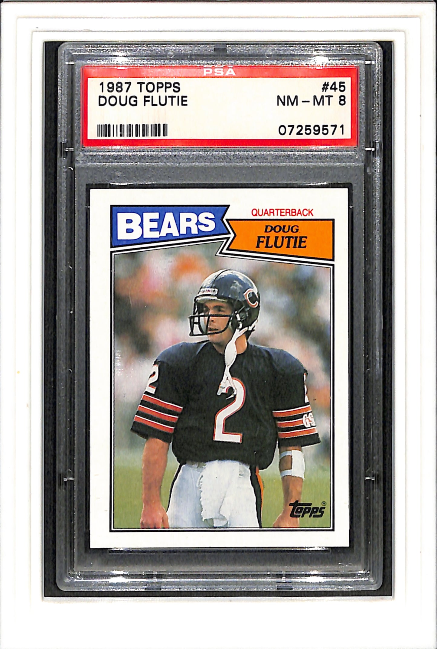 1987 Topps #45 Doug Flutie PSA 8 SN 07259571