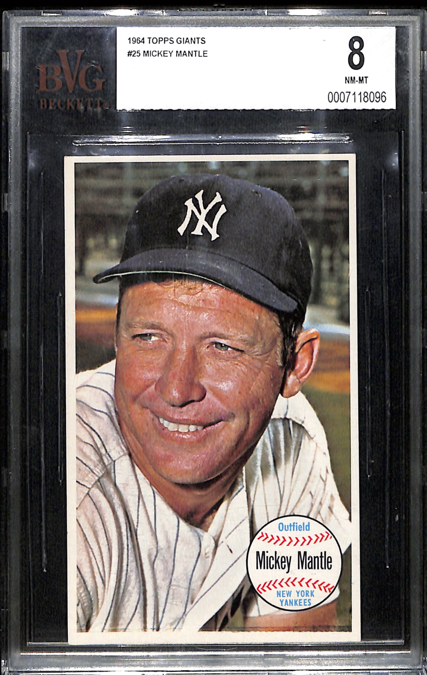 1964 Topps Giants #25 Mickey Mantle BVG 8 SN 0007118096