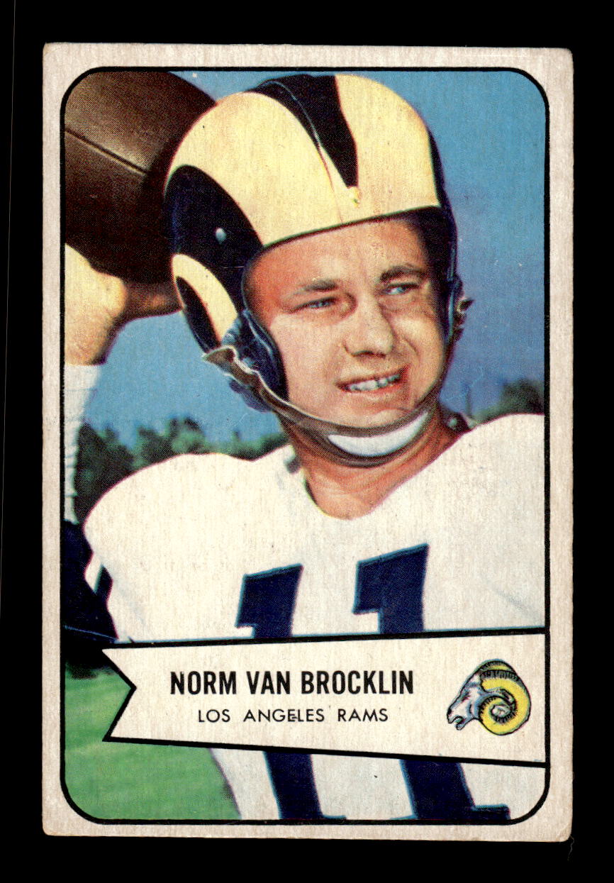 1954 Bowman #8 Norm Van Brocklin Los Angeles Rams VG CS26017013