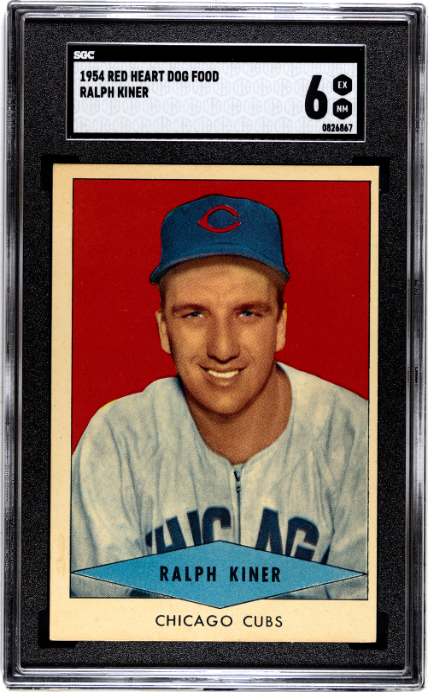 1954 Red Heart Dog Food # Ralph Kiner SGC 6 SN 0826867