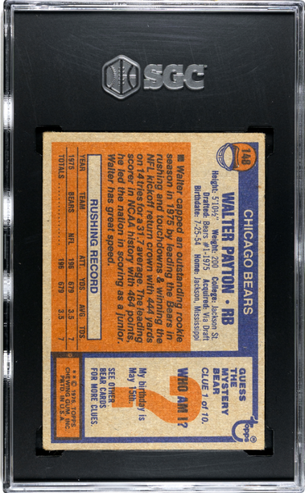 1976 Topps #148 Walter Payton SGC 3 SN 3411781