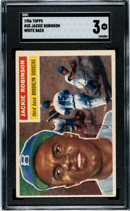 1956 Topps #30 Jackie Robinson White Back SGC 3 SN 1846584