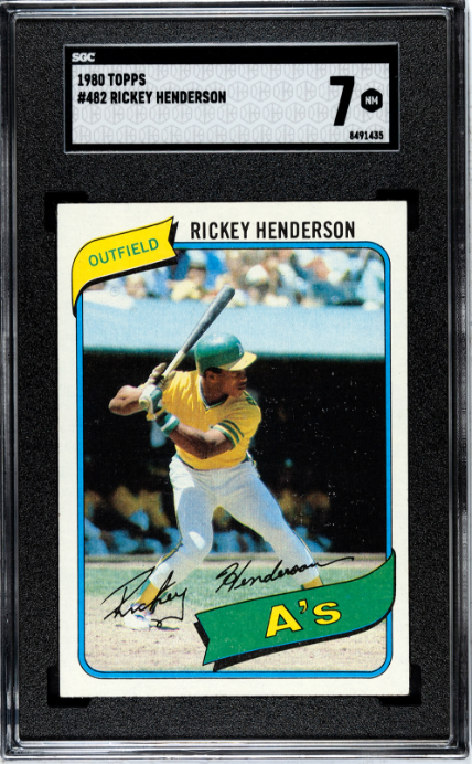 1980 Topps #482 Rickey Henderson SGC 7 SN 8491435