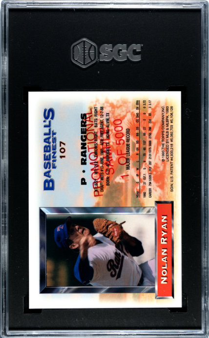 1993 Topps Finest #107 Nolan Ryan Promotional Sample SGC 8 SN 3270883