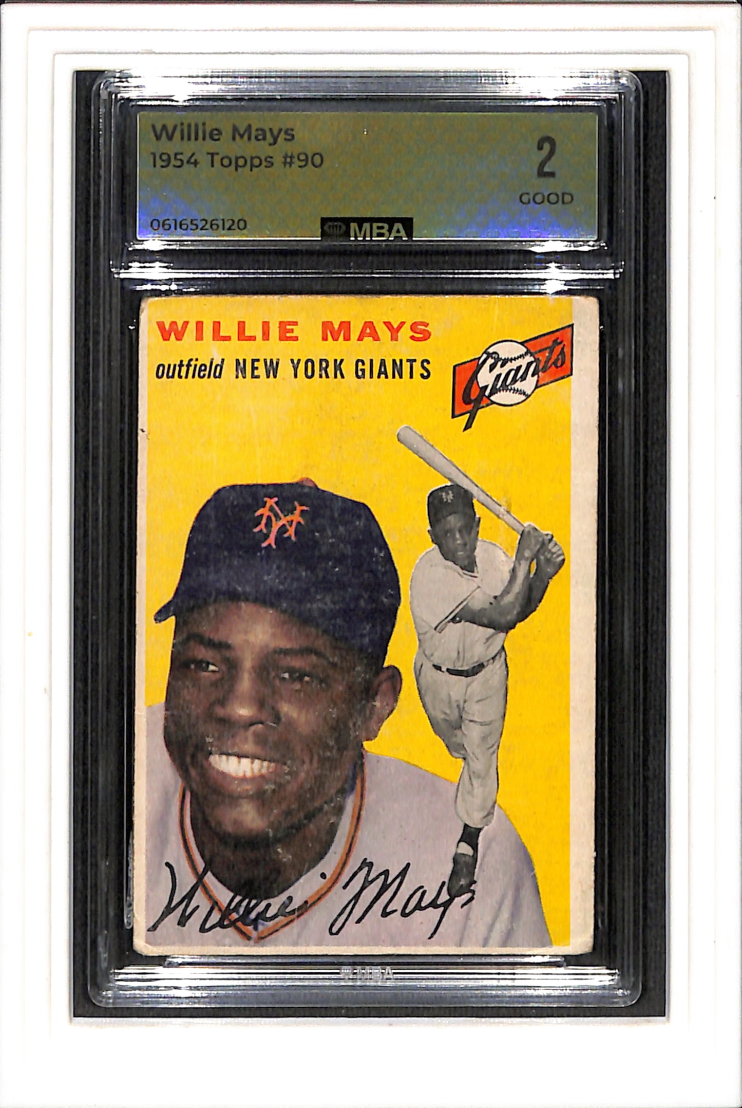 1954 Topps #90 Willie Mays MBA 2 SN 616526120