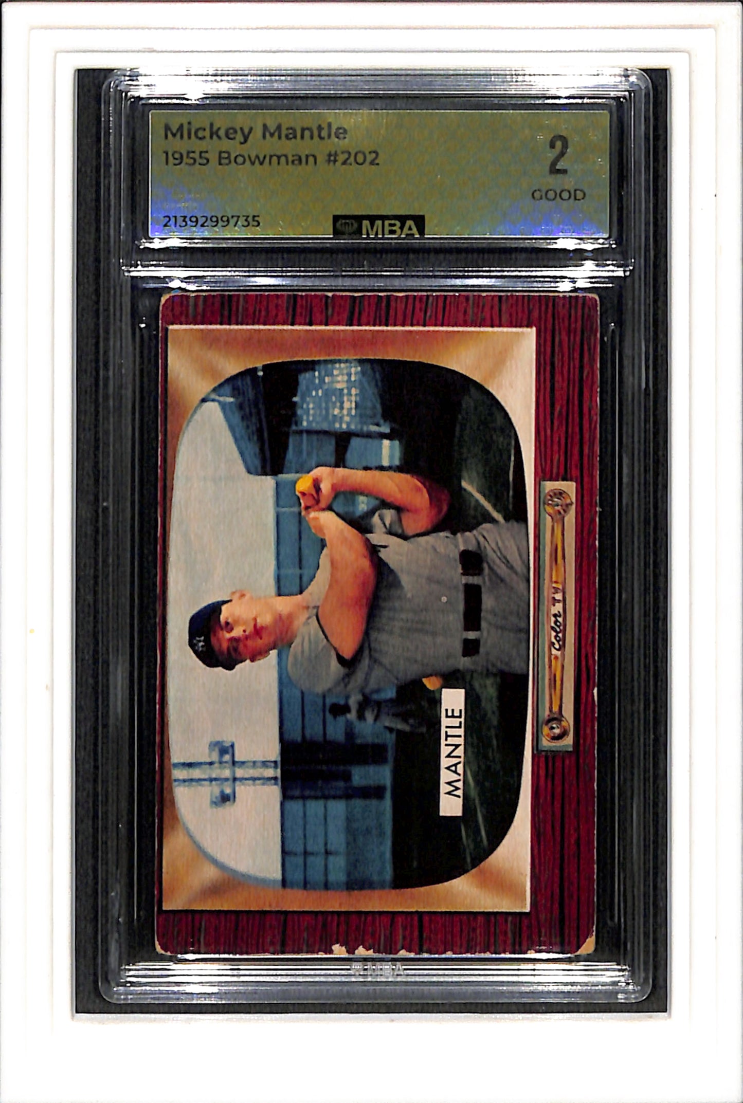 1955 Bowman #202 Mickey Mantle MBA 2 SN 2139299735
