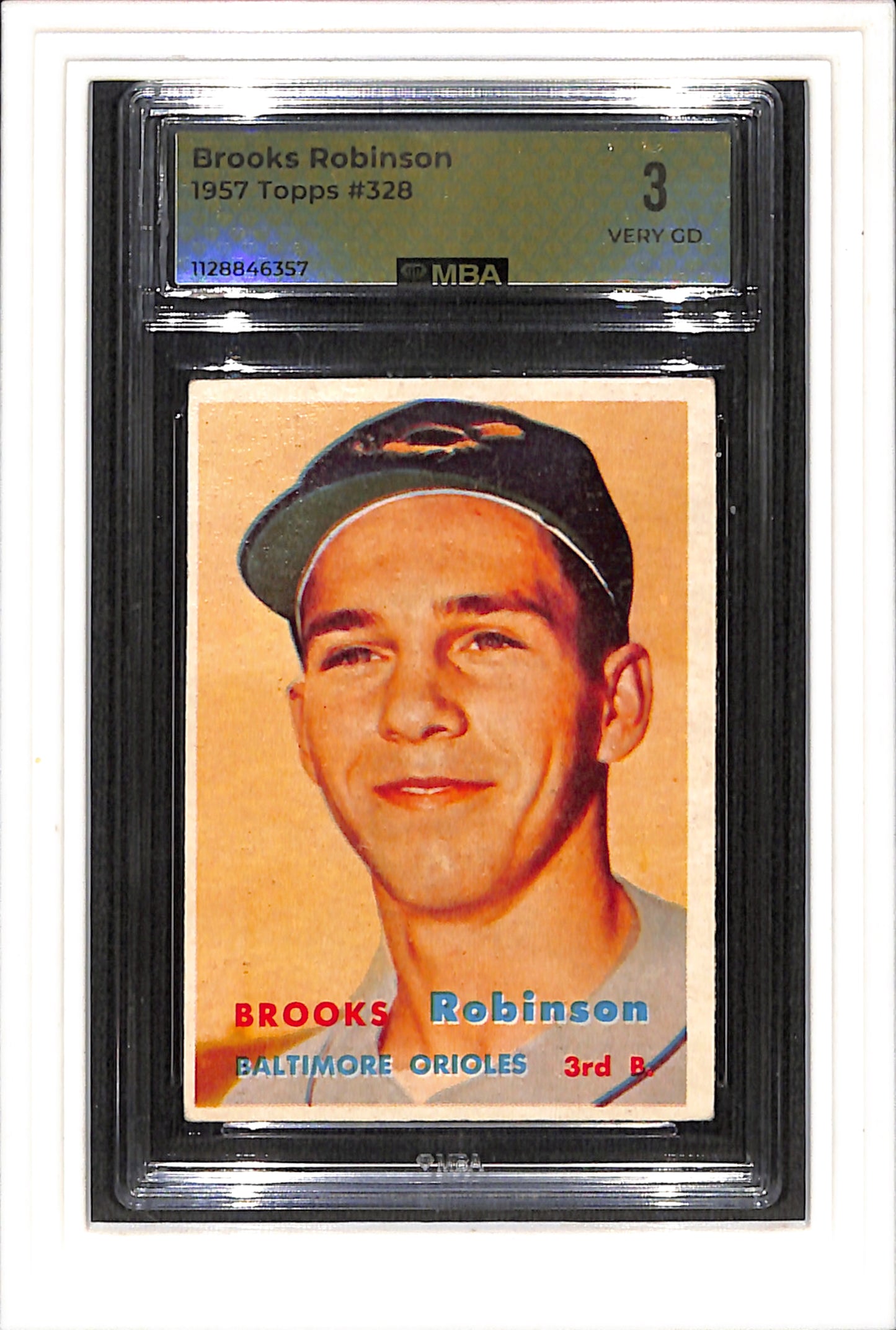 1957 Topps #328 Brooks Robinson MBA 3 SN 1128846357
