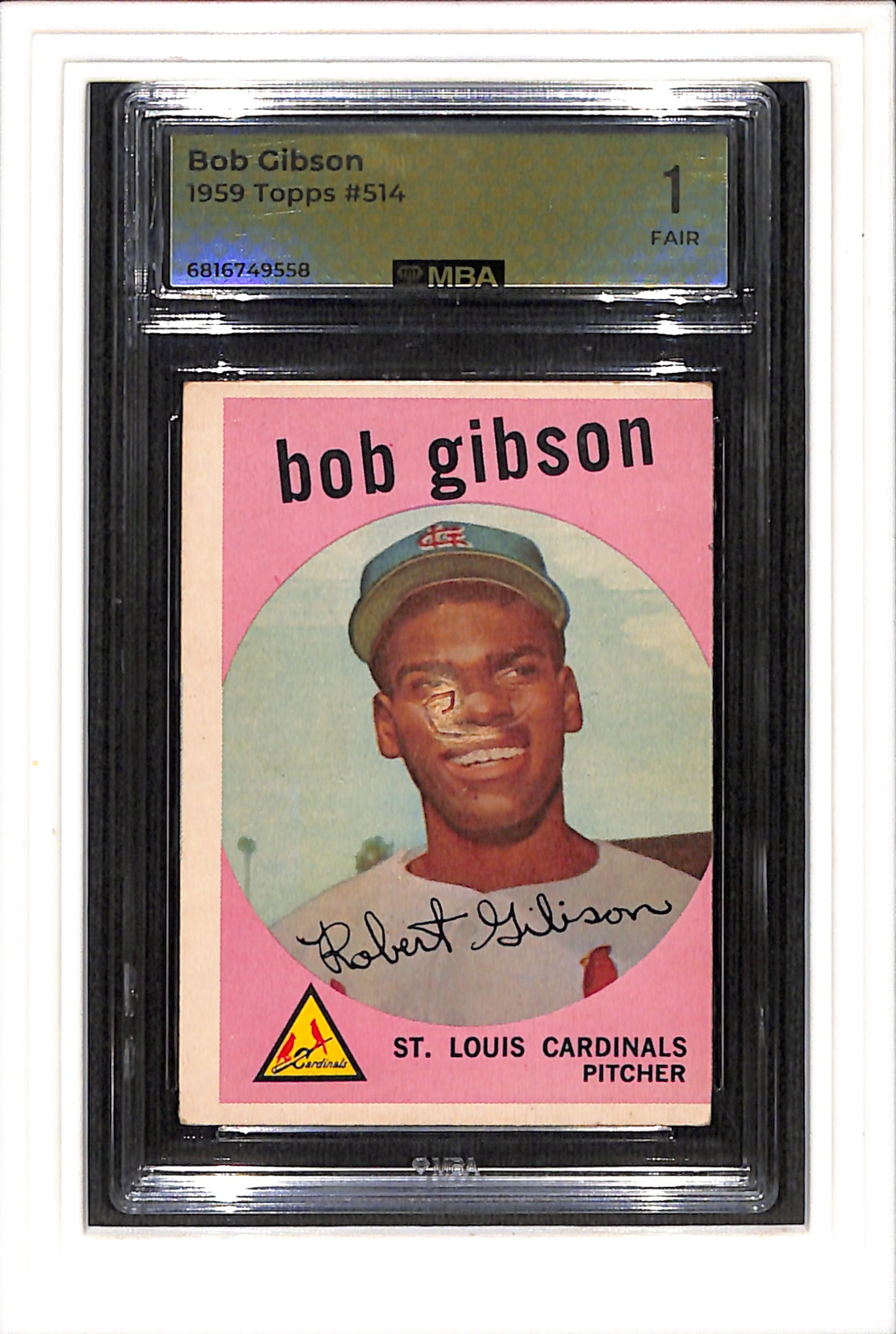 1959 Topps #514 Bob Gibson MBA 1 SN 6816749558