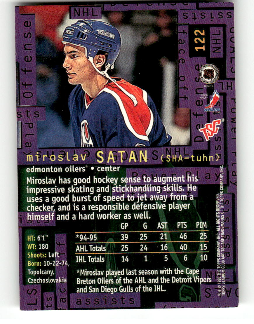 1995-96 Stadium Club #122 Miroslav Satan Edmonton Oilers EX CS26017148