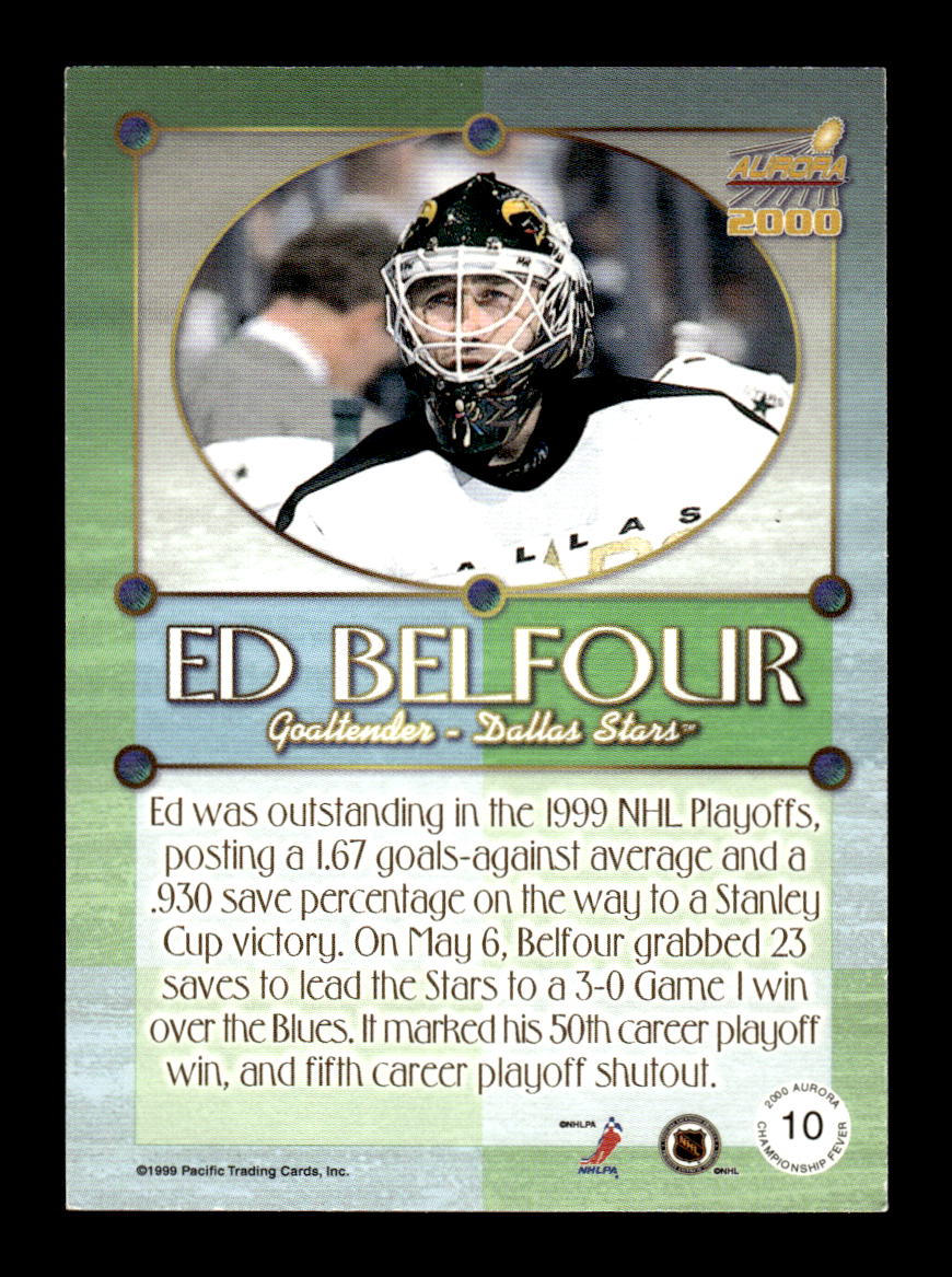1999-00 Pacific Aurora #10 Ed Belfour Dallas Stars EX CS26017161