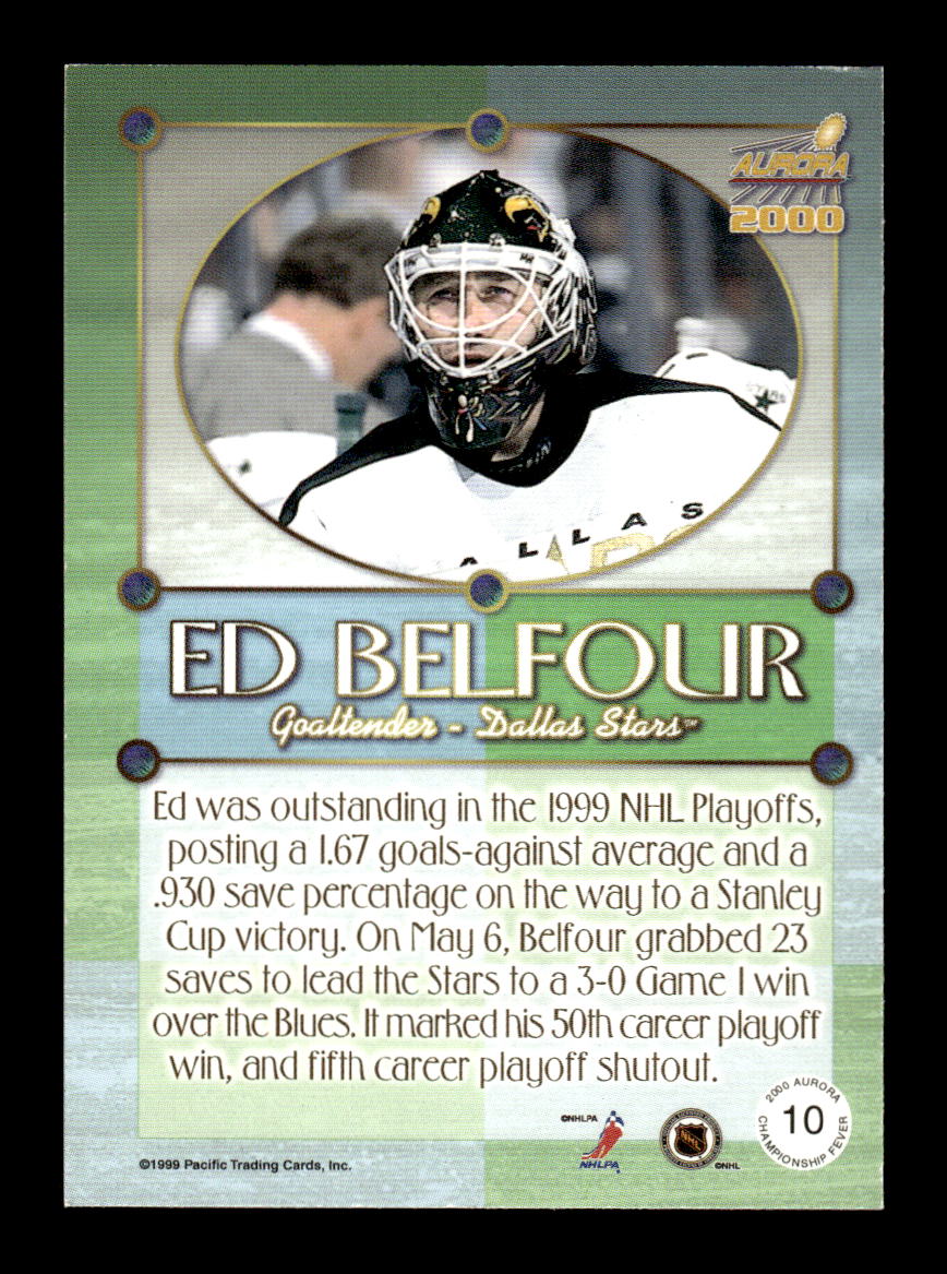 1999-00 Pacific Aurora #10 Ed Belfour Dallas Stars EX CS26017162